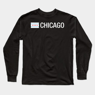 Chicago City Flag Aesthetic Long Sleeve T-Shirt